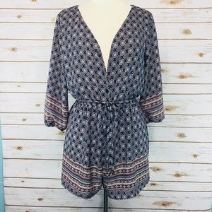 3/4 Sleeve Boho Romper Shorts Miami Size Medium